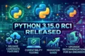 Python 3.15.0 RC1 Released showing Release Candidate features, compatibility testing, migration guide, and upgrade recommendations for QA Engineers