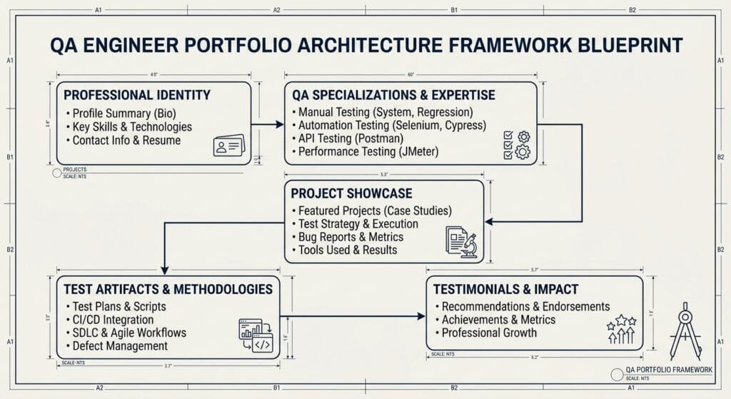 QA Engineer Portfolio: 7 Best Projects to Land Top Jobs in 2026 QA Engineer Portfolio Architecture Framework Blueprint