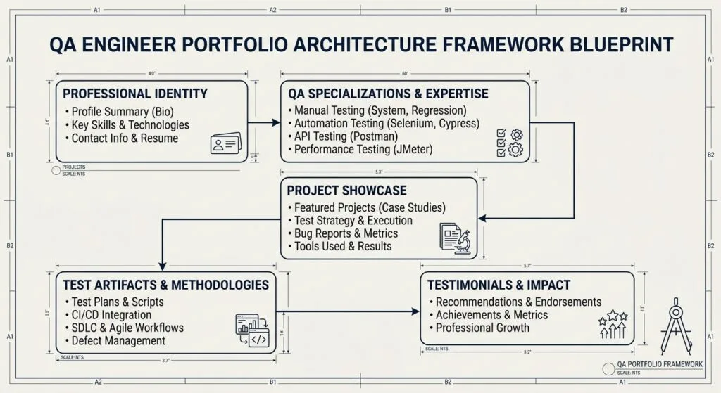 QA Engineer Portfolio: 7 Best Projects to Land Top Jobs in 2026 QA Engineer Portfolio Architecture Framework Blueprint