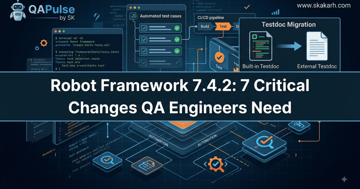 Robot Framework 7.4.2 Released: QA Automation Pipeline with external Testdoc workflow