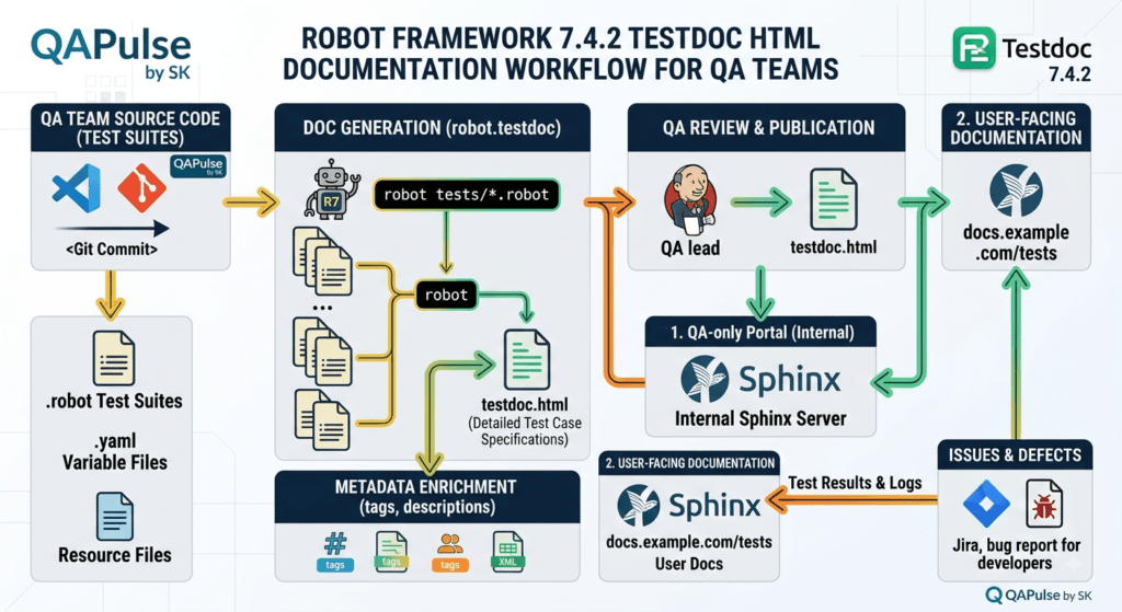 Robot Framework 7.4.2 Testdoc HTML documentation workflow for QA teams