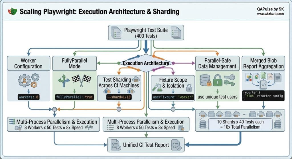 Playwright Parallel Execution: 6 Powerful Sharding Secrets Scaling Playwright: Execution Architecture & Sharding