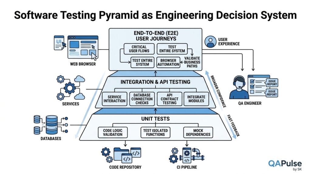 Software Testing Pyramid as an Engineering Decision System