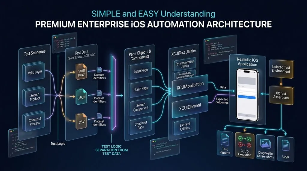 XCUITest Data-Driven Testing: Build Scalable iOS UI Tests with Swift Test Data Premium Enterprise iOS Automation Architecture