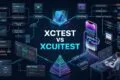 XCTest vs XCUITest comparison showing iOS unit testing and UI automation in Xcode