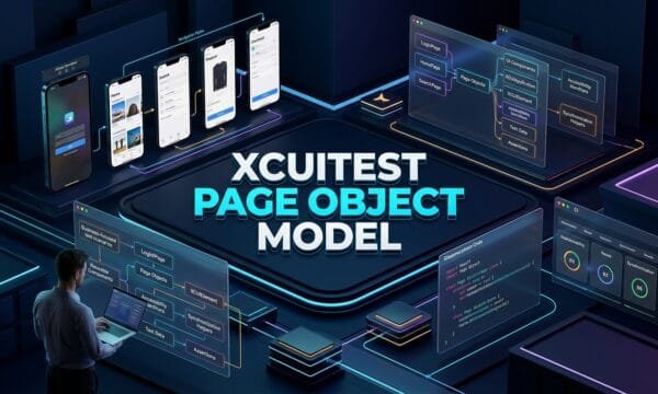 XCUITest Page Object Model architecture with Swift screens components and UI automation