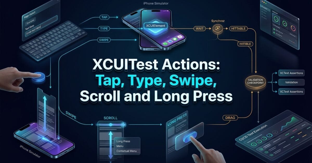 XCUITest Actions: Tap, Type, Swipe, Scroll and Long Press XCUITest Actions: Tap, Type, Swipe, Scroll and Long Press