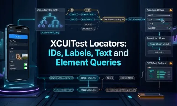 XCUITest Locators: IDs, Labels, Text and Element Queries XCUITest locators using IDs labels text and element queries for iOS automation