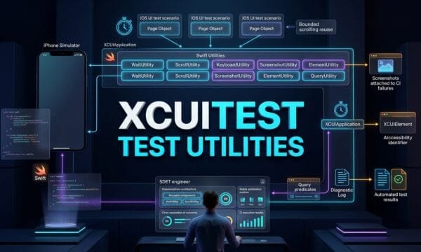 XCUITest Test Utilities: Build Reusable Helpers for Scalable iOS UI Automation XCUITest test utilities architecture with reusable Swift automation helpers for iOS testing