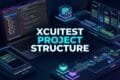 Xcode XCUITest project structure showing iOS UI test target architecture