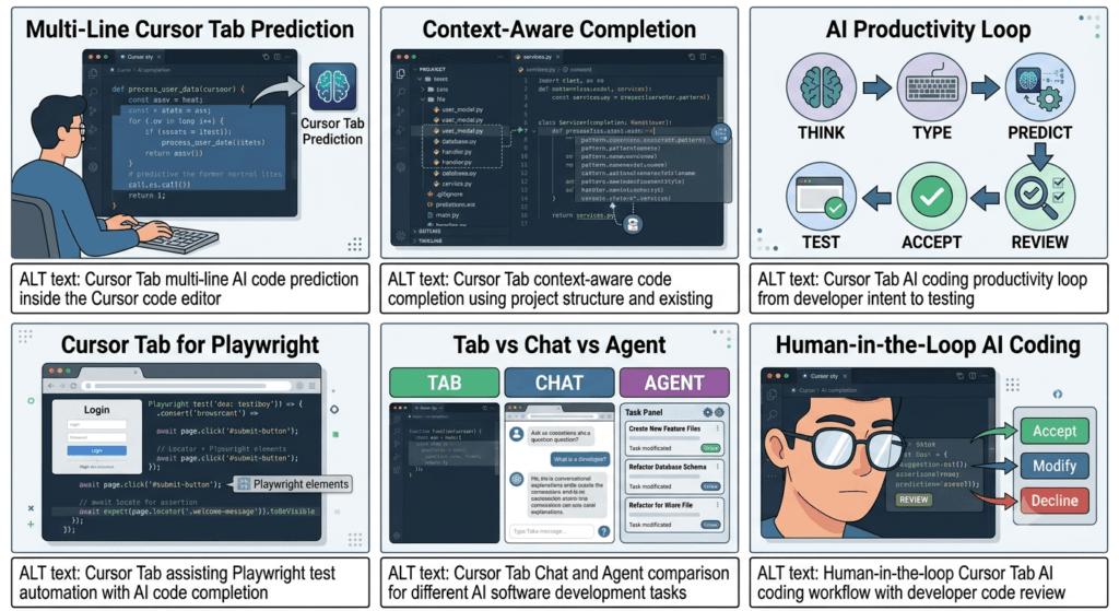 Cursor Tab: Complete Guide to AI Code Completion and Prediction in 2026 3 Cursor Tab multi-line AI code prediction inside the Cursor code editor