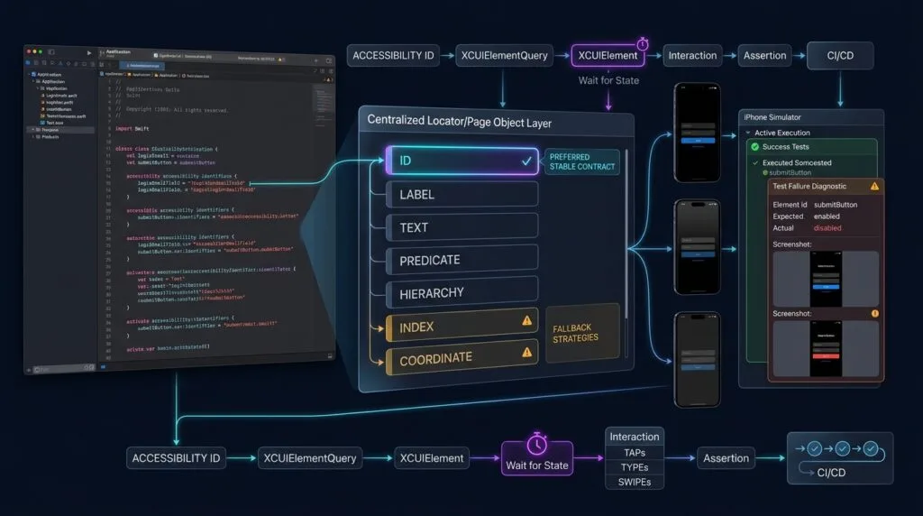 XCUITest Locators: IDs, Labels, Text and Element Queries Β iOS Automation Architecture - XCUITest Locator Design