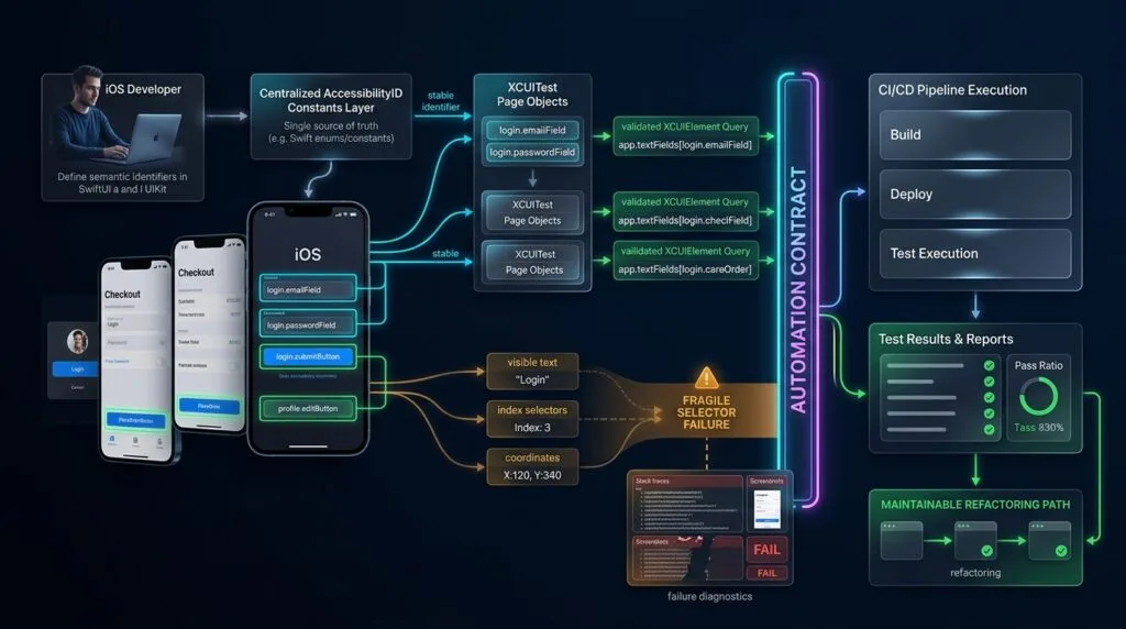 iOS test automation architecture visualization