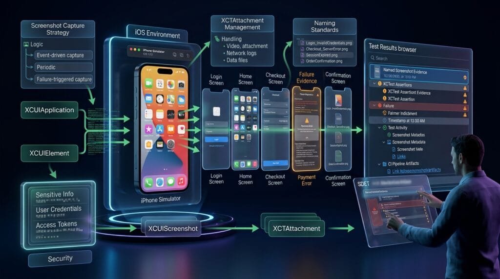 iOS test evidence architecture for a production XCUITest framework