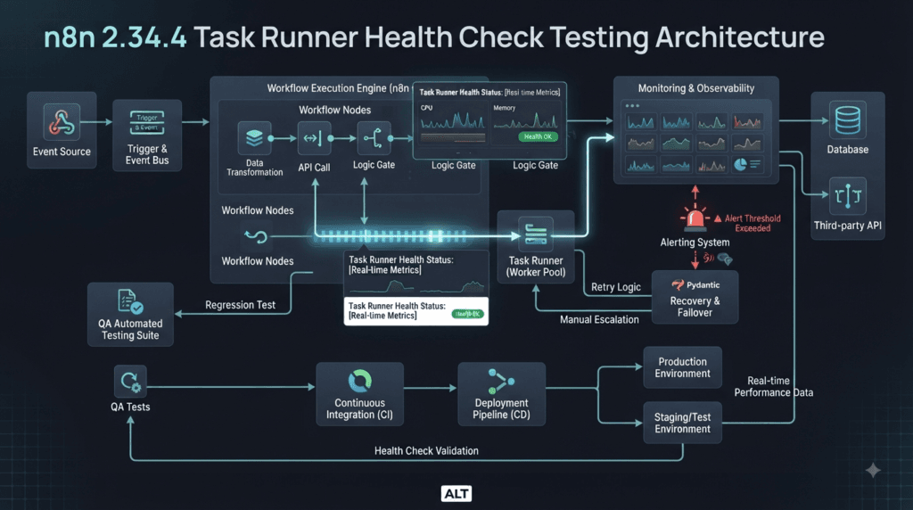 n8n 2.34.4 task runner health check testing architecture