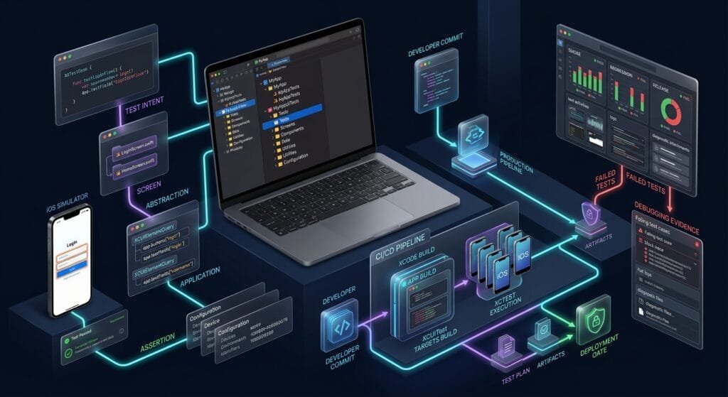 XCUITest Project Structure and Test Target Architecture XCUITest: Production iOS automation pipeline