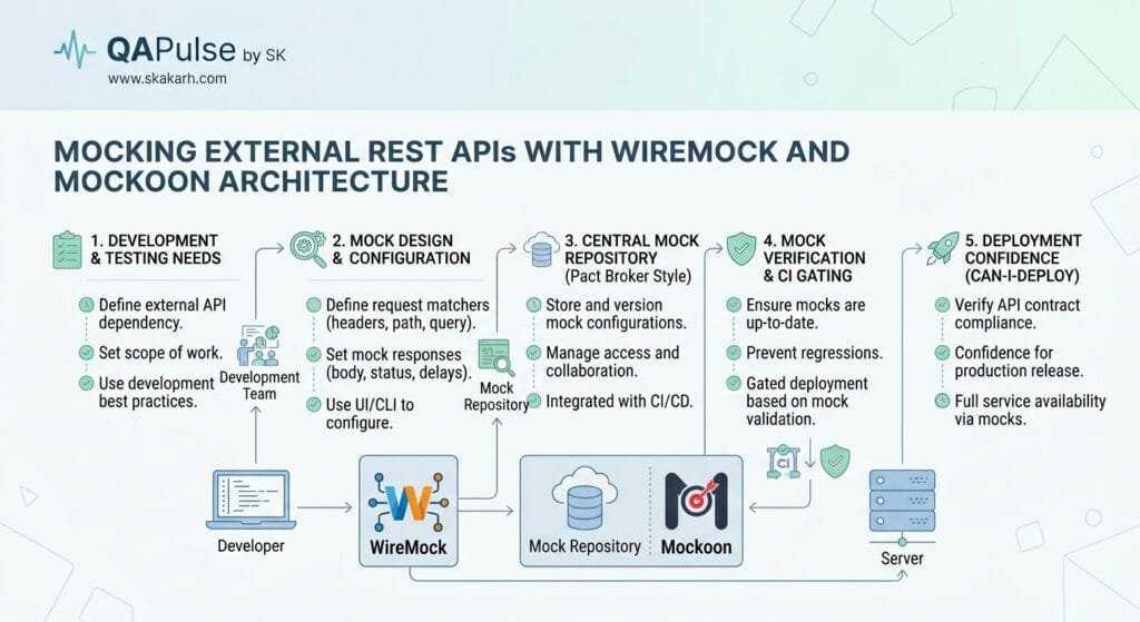 Mocking External REST APIs: 7 Best WireMock & Mockoon Secrets Mocking External REST APIs with WireMock and Mockoon Architecture