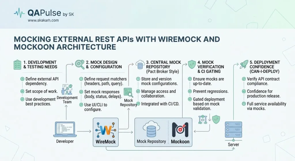 Mocking External REST APIs with WireMock and Mockoon Architecture